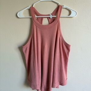 We The Free Pink Sleeveless Tank Top with Cut Out Design